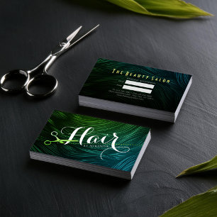 Hairstylist Hairdresser Beauty Grönt Guld Scissors Tidsbeställning Kort