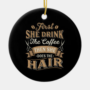 Hairstylist Hairdresser Gift Julgransprydnad Keramik