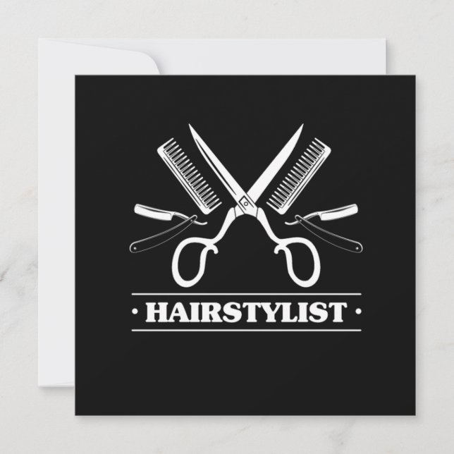 Hairstylist Hairdresser Hair Salon Stylist Barber Inbjudningar (Framsida)
