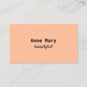 Hairstylist Hairdresser Peach Fuzz Apricot Modern Visitkort
