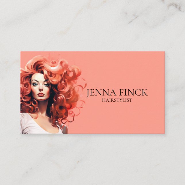 Hairstylist Hairsalon Minimalist Visitkort (Framsida)