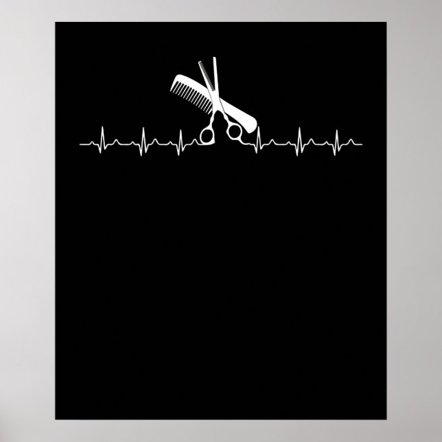Hairstylist Heartslag Kärlek Hairdresser Poster (Framsidan)