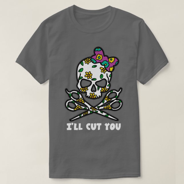 HAIRSTYLIST Ix27LL KLICKA DIG SKULL T Shirt (Design framsida)