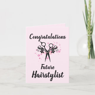 Hairstylist-kort för grattisar kort