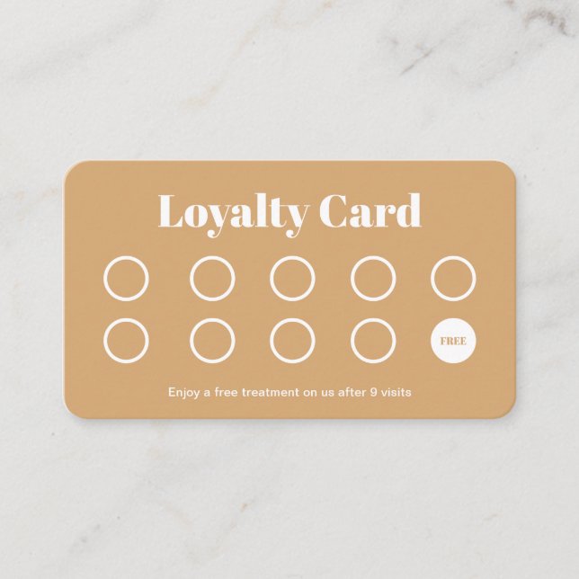 Hairstylist Loyalty Card Simple Guld Lojalitetskort (Framsida)