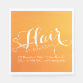 Hairstylist Makeup Salon Chic Orange Guld Scissors Pappersservett