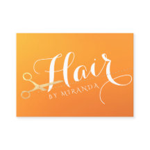Hairstylist Makeup Salon Chic Orange Guld Scissors