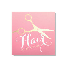 Hairstylist Makeup Salon Modern Rosa Guld Scissors