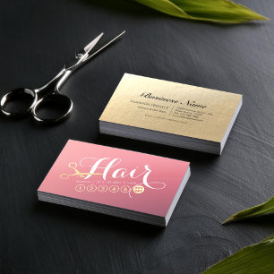 Hairstylist Makeup Salon Modern Rosa Guld Scissors Lojalitetskort