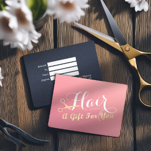 Hairstylist Makeup Salon Modern Rosa Guld Scissors Rabattkort