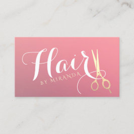 Hairstylist Makeup Salon Modern Rosa Guld Scissors Tidsbeställning Kort