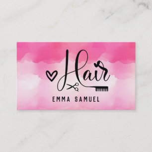 Hairstylist med minimal Elegant-Shock rosa Visitkort
