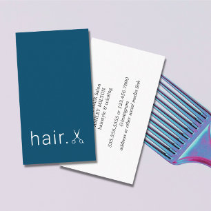 Hairstylist med minimala blåvita Eleganter Visitkort