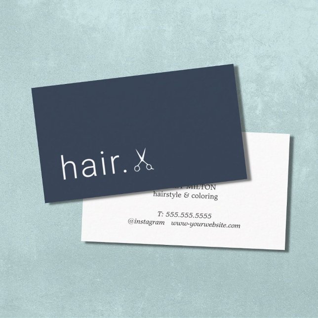 Hairstylist med minsta Elegant Blue White Sissors Visitkort (Skapare uppladdad)