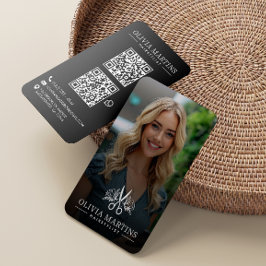 Hairstylist Modern Photo QR-kod Visitkort