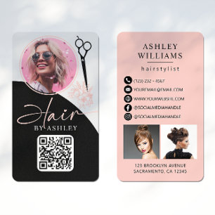 Hairstylist Modern QR-kodfoto Visitkort