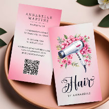 Hairstylist Modern Watercolor Blommigt Hairdryer