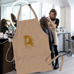 Hairstylist namn-hårsalon logotyp elegant lyx förkläde