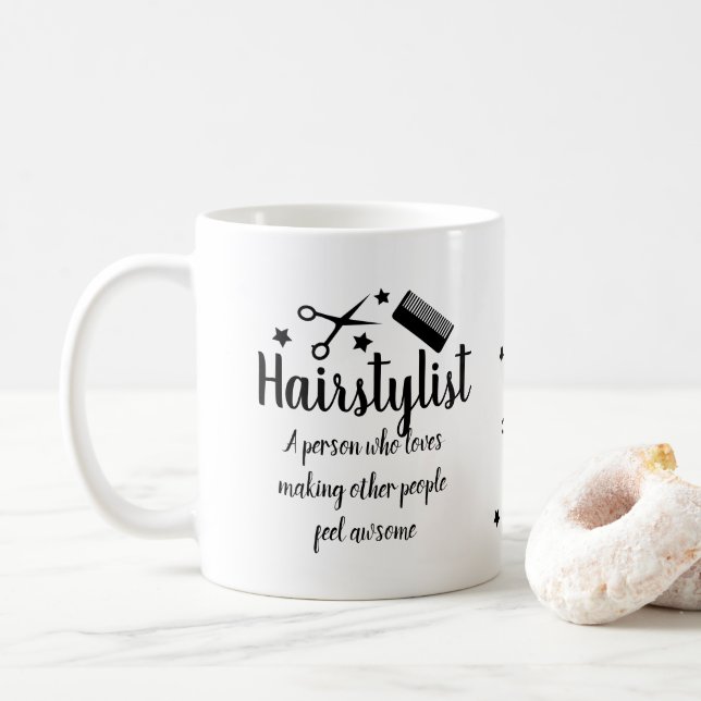 Hairstylist Quote Funny Hairdresser Stars Coola Kaffemugg (Med munk)