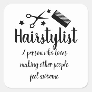 Hairstylist Quote Funny Hairdresser Stars Fyrkantigt Klistermärke