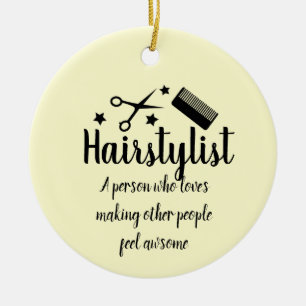 Hairstylist Quote Funny Hairdresser Stars Julgransprydnad Keramik