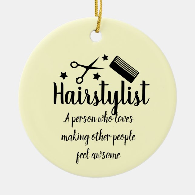 Hairstylist Quote Funny Hairdresser Stars Julgransprydnad Keramik (Framsidan)