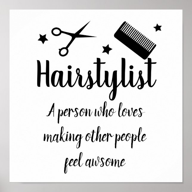 Hairstylist Quote Funny Hairdresser Stars Poster (Framsidan)