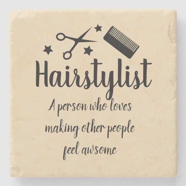 Hairstylist Quote Funny Hairdresser Stars Stenunderlägg (Framsidan)