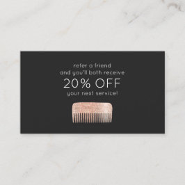 Hairstylist Ro Guld Sequin Comb Customer Loyalty Rabattkort