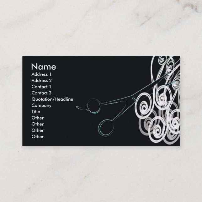 HairStylist-/salongvisitkortar Visitkort (Framsida)