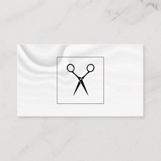 Hairstylist Shears | Silke Drapery Background Visitkort (Framsida)