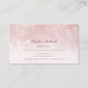 Hairstylist Soft Chic Rosa Silver Flora Mönster Visitkort