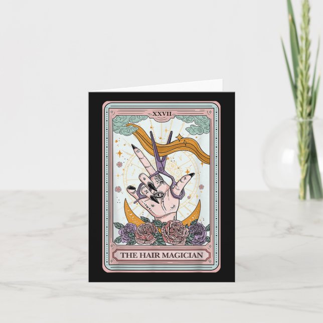 Hairstylist Tarot Card Gothic Hairdresser Salon Ha Kort (Framsida)