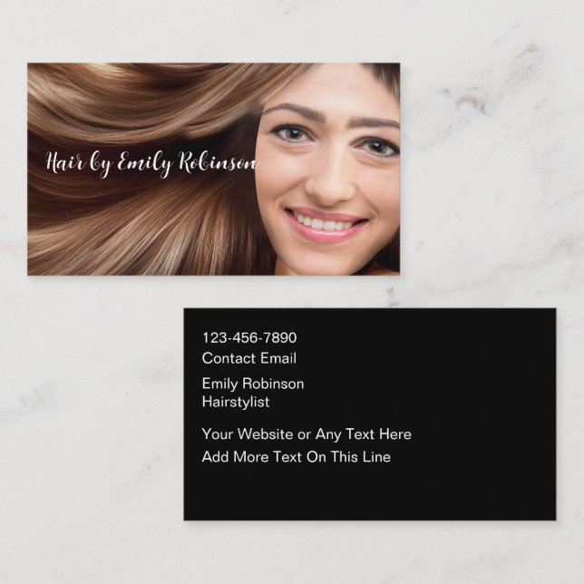 Hairstylist Trendy Simple Beauty Business Cards Visitkort (Fram/baksida)