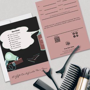 Hairstylist Verktyg Rosa Black Gift Certificate