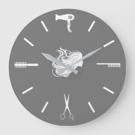 Hairstylist Wall Decor Stor Klocka