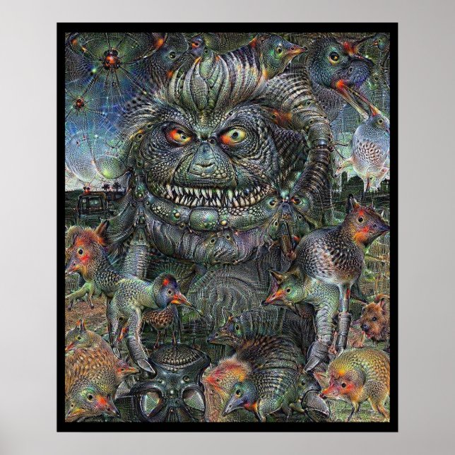 Hairy Alien Deep Dream Poster (Framsidan)