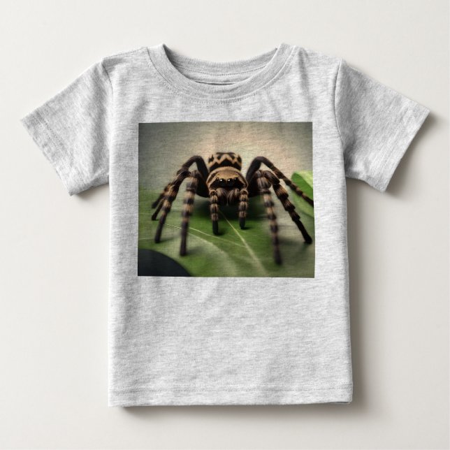 Hairy Australian Tarantula Spider på A Löv. T Shirt (Framsida)