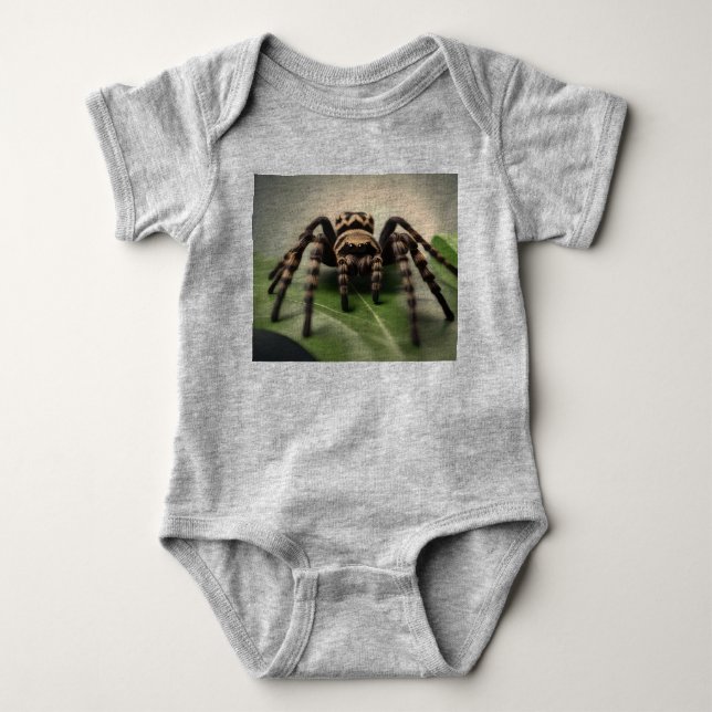 Hairy Australian Tarantula Spider på A Löv. T Shirt (Framsida)