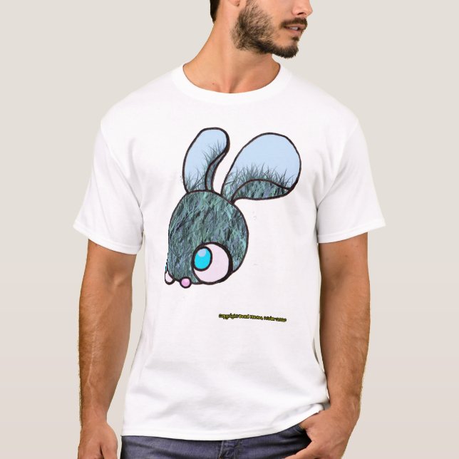 Hairy Bunny på en vit T Shirt (Framsida)