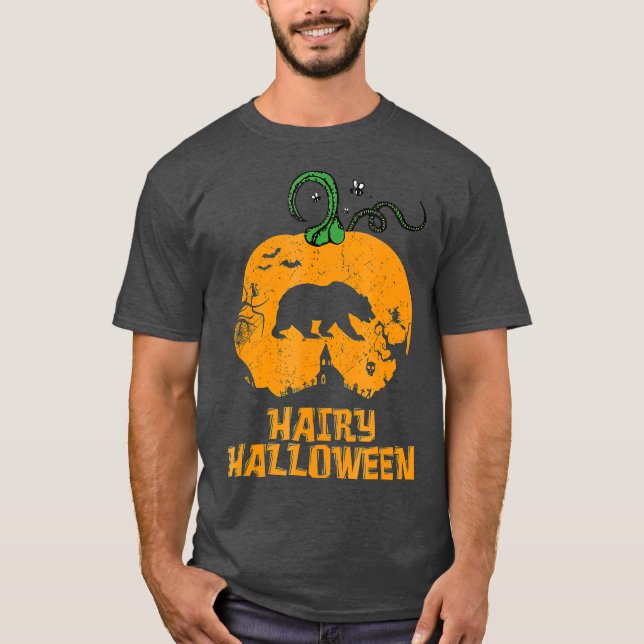 Hairy Halloween Funny Gay Bear T Shirt (Framsida)