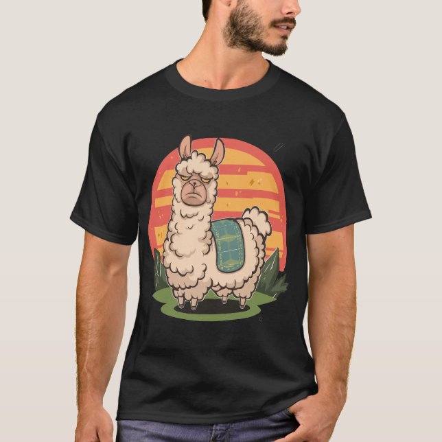 Hairy llama,Llama Älskare T Shirt (Framsida)