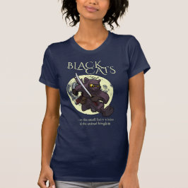 Hairy Ninjas Black Cat Flies Kick Tecknad T-shirt