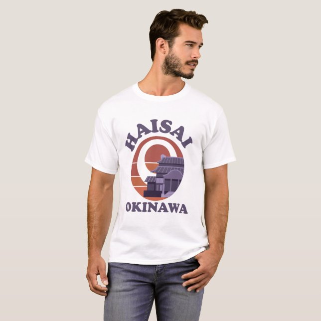 Haisai Okinawa Shuri Castle Manar T-shirt (Hel framsida)