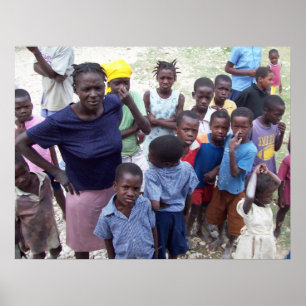 Haiti ansikten av hungrig poster