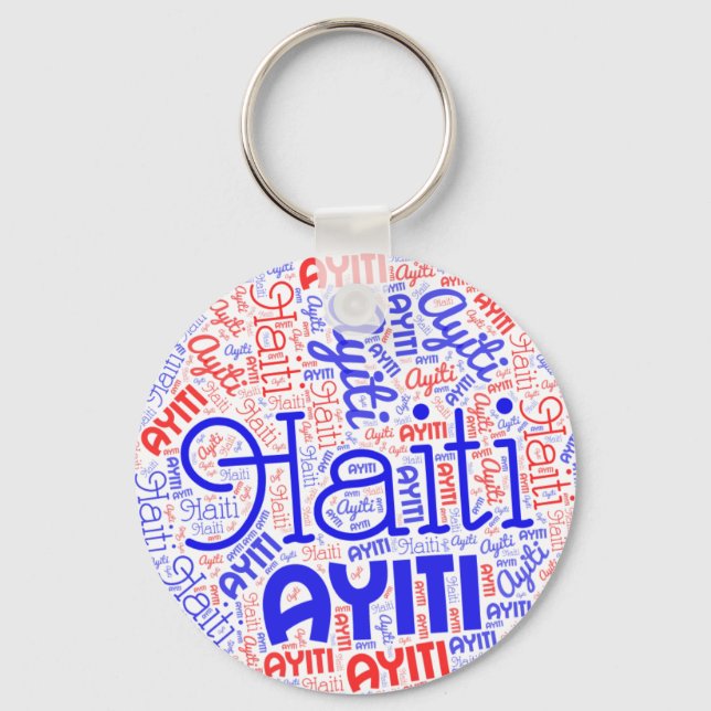 Haiti Ayiti Ord Cloud Nyckelring (Framsida)