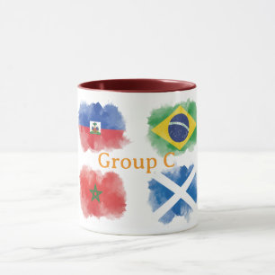 Haiti Brasil Marocko Skottland Akvarell Flagga Mug Mugg
