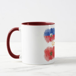 Haiti Brazil Morocco Scotland Watercolor Flag Mug  Mugg