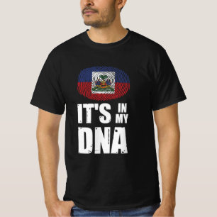 Haiti Det är i min DNA Fingerprint Haitis Flagga T Shirt