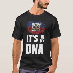  Haiti Det är i min DNA Fingerprint Haitis Flagga T Shirt